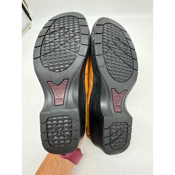 Ariat Clogs Women Leather Suede Mules Slip On Tassel Mendocino Shoes Sz 8B Brown - Picture 11 of 13